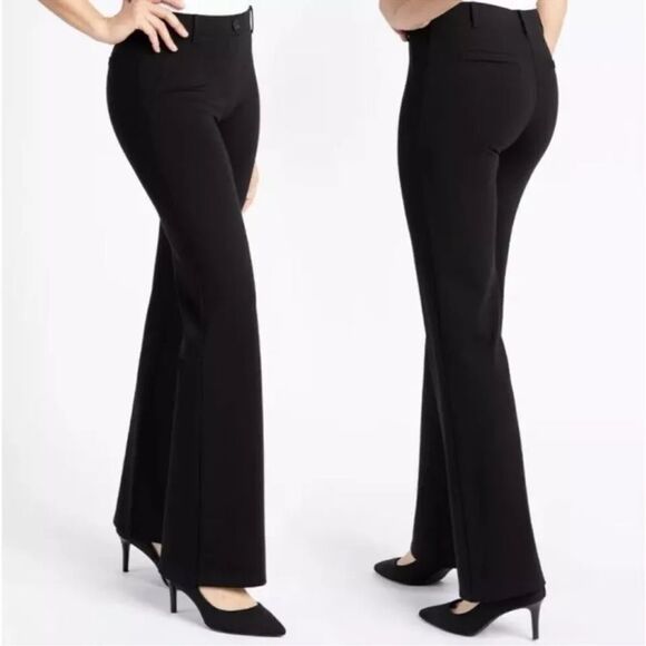 BetaBrand Yoga Dress Pants Womens Size Medium Long Black Stretch Flare w1553-bk - Picture 1 of 13